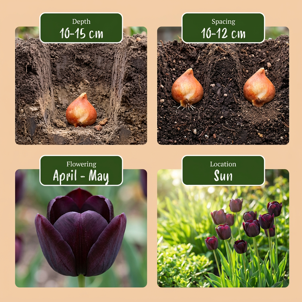 Sort triumftulipan (sort tulipan) — Løg størrelse 11/12