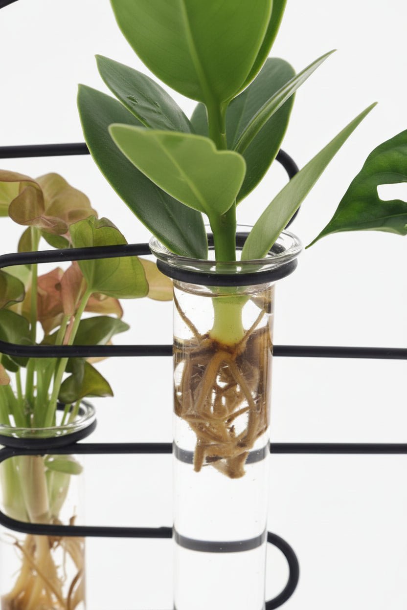 Trio de plantes hydroponiques — Support circulaire métal noir - Verdeia - 2