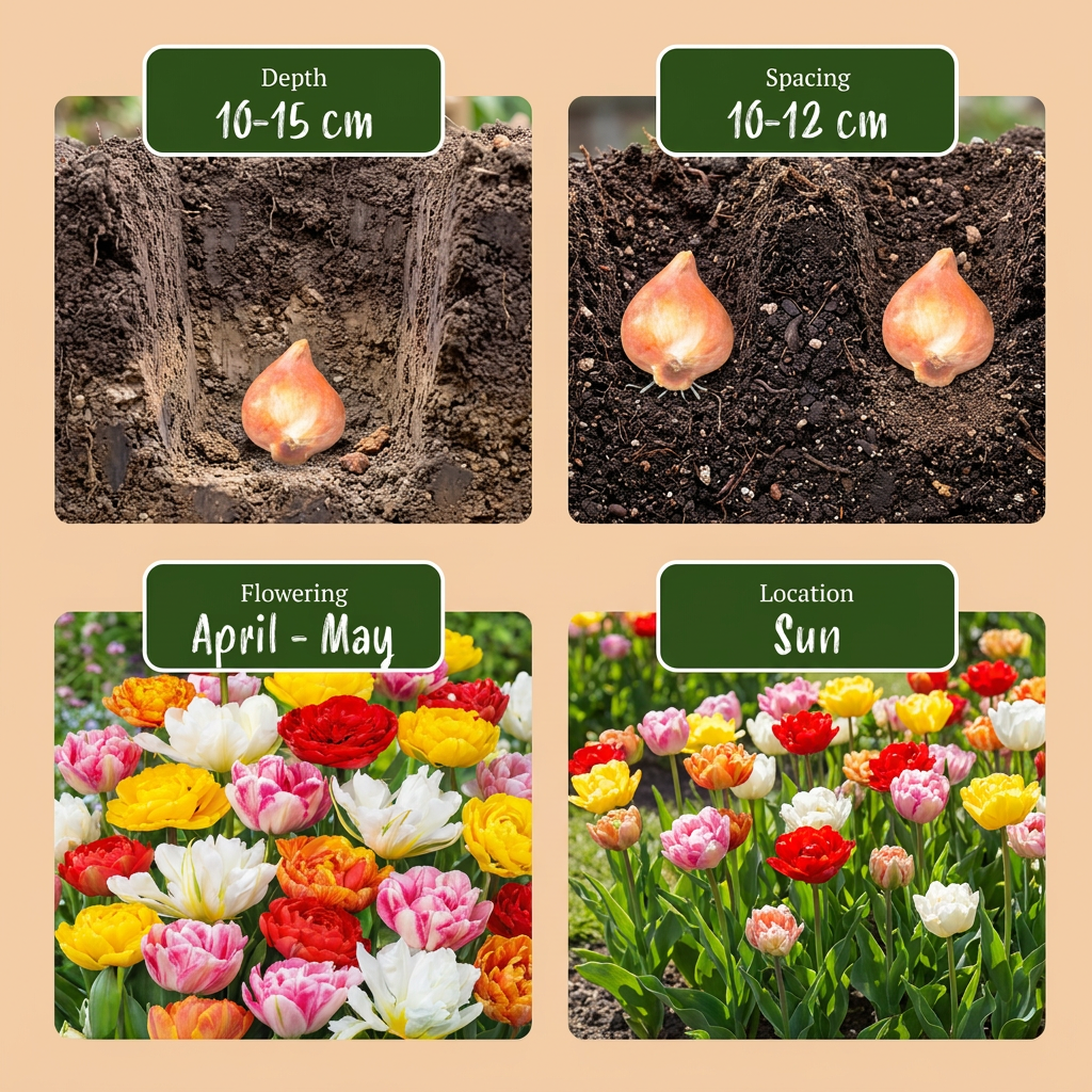Mezcla de tulipanes dobles (Tulipán de flor de peonía) — Bulbos calibre 11/13 - Verdeia - 6