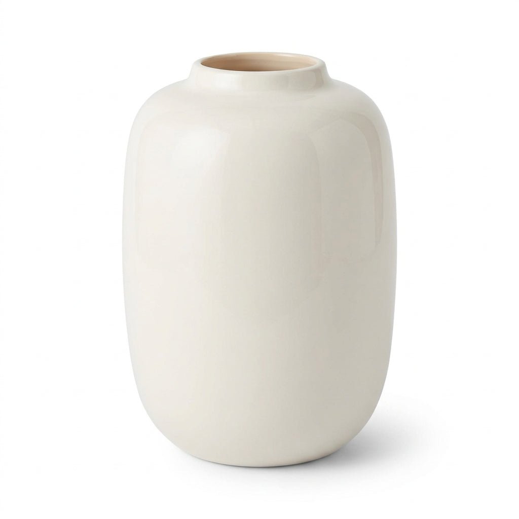 Jarrón Artic de vidrio color crema — H35 cm | Jarrón Ø25 cm - Verdeia - 1