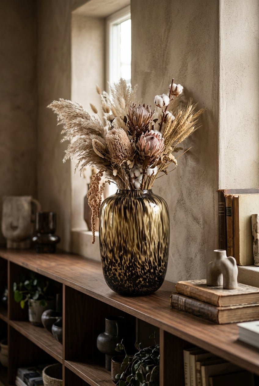 Vase Artic en verre léopard doré — H35 cm | Vase Ø25 cm - Verdeia - 3