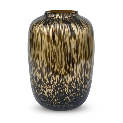 Vase Artic en verre léopard doré — H35 cm | Vase Ø25 cm - Verdeia - 1
