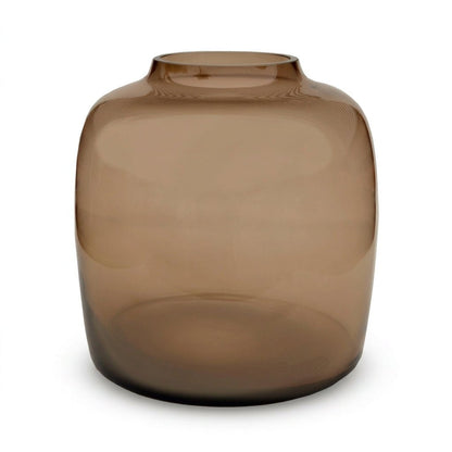Vase Bartica en verre fumé taupe — H25 cm | Vase Ø25 cm - Verdeia - 1