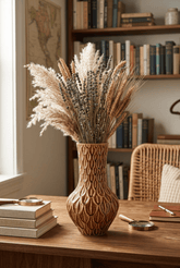 Vase Boa en grès émaillé caramel — H39 cm | Vase Ø23 cm - Verdeia - 4