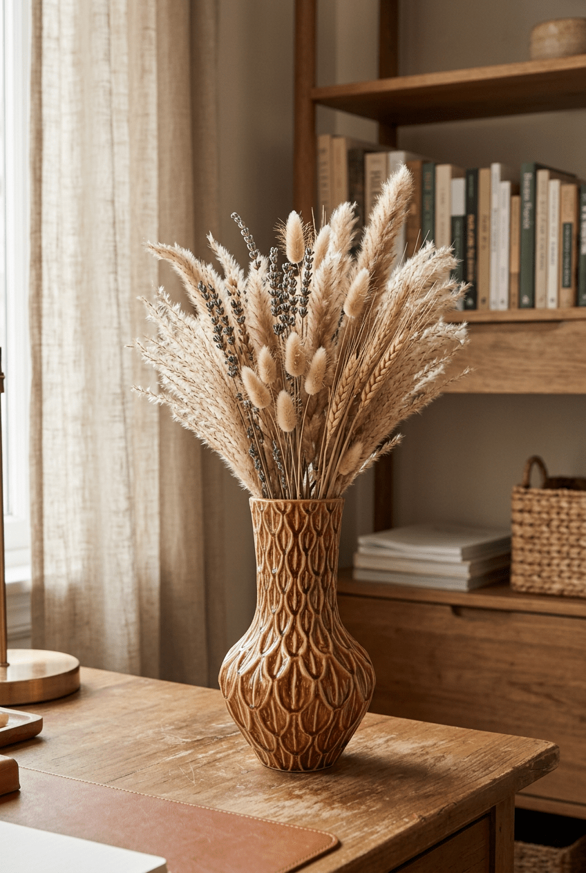 Vase Boa en grès émaillé caramel — H39 cm | Vase Ø23 cm - Verdeia - 3