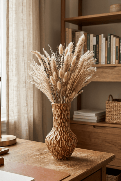 Vase Boa en grès émaillé caramel — H39 cm | Vase Ø23 cm - Verdeia - 3