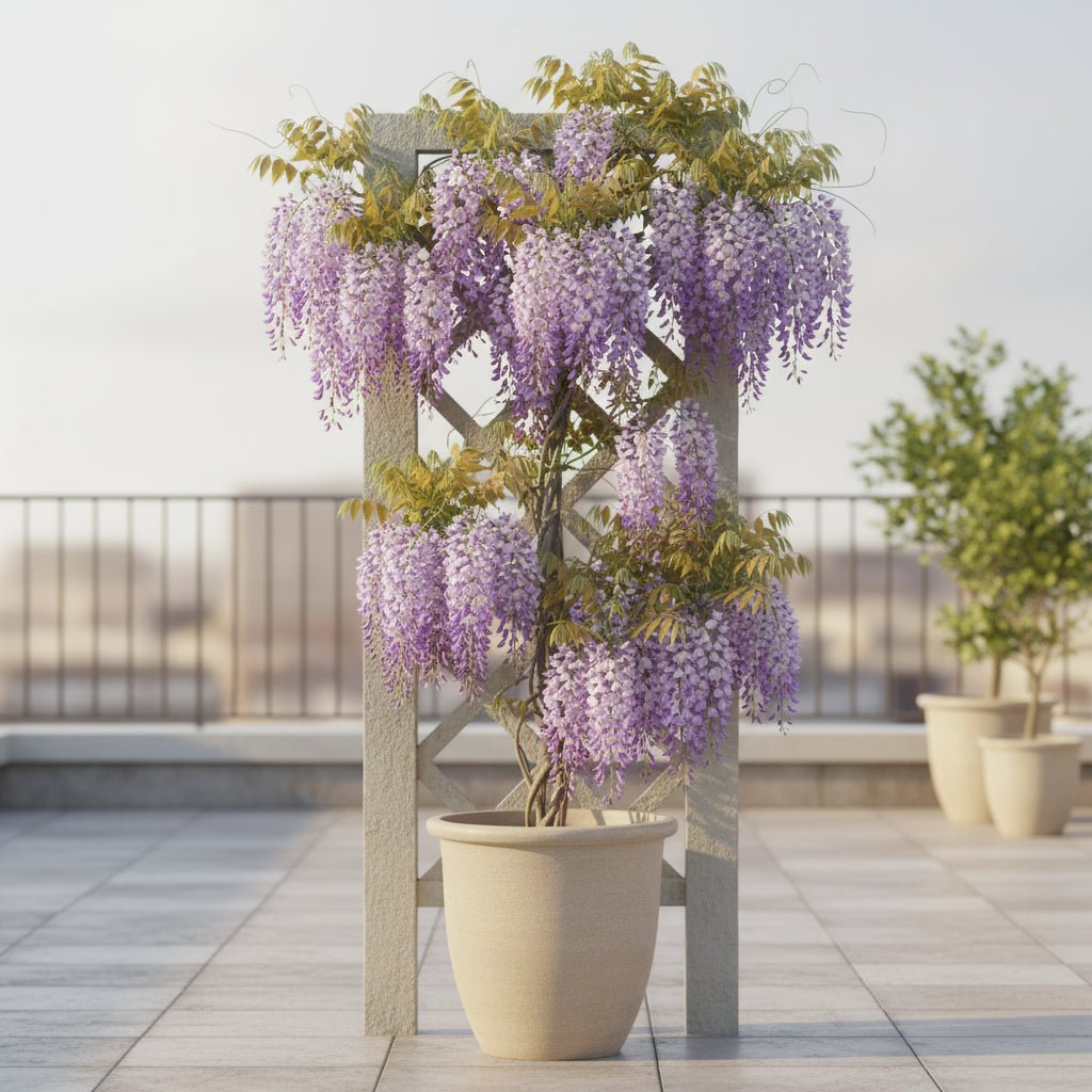 Wisteria floribunda ‘Naga Noda’ – Glycine du Japon violette double – D15cm x H65cm - Verdeia